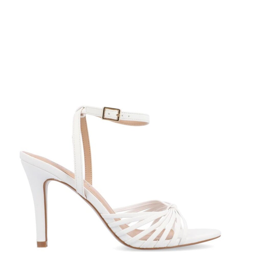 Bashwood Handmade White Leather Heeled Sandals